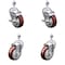 Service Caster 4 Inch SS Maroon Polyurethane Swivel 12mm Threaded Stem Caster Brake, 2PK SSTS20S414-PPUB-MRN-TLB-M1215-2-S-2 - alternate 1